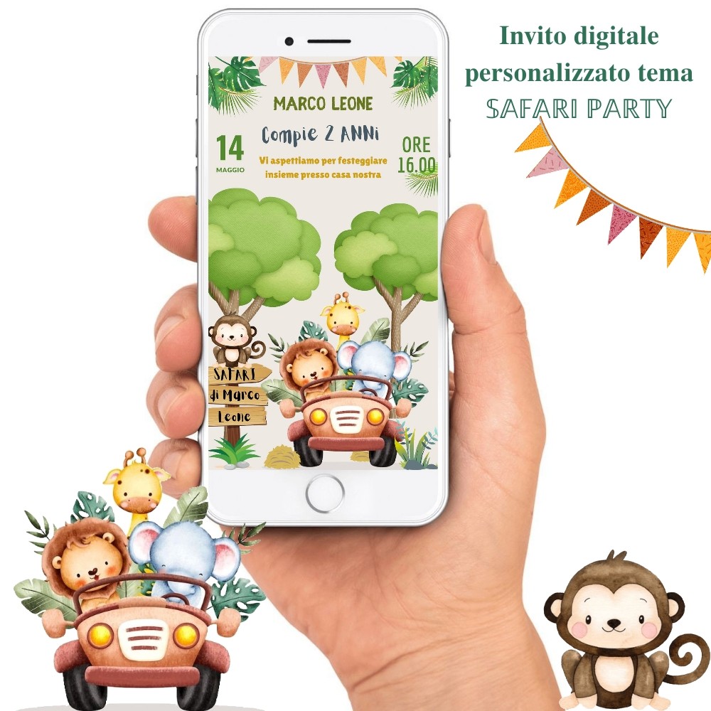 invito digitale tema safary - 1
