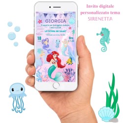 INVITO DIGITALE ELETTRONICO LITTLE MERMAID
