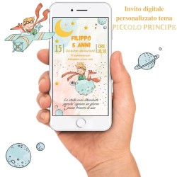 Invito digitale personalizzabile tema PICCOLO PRINCIPE